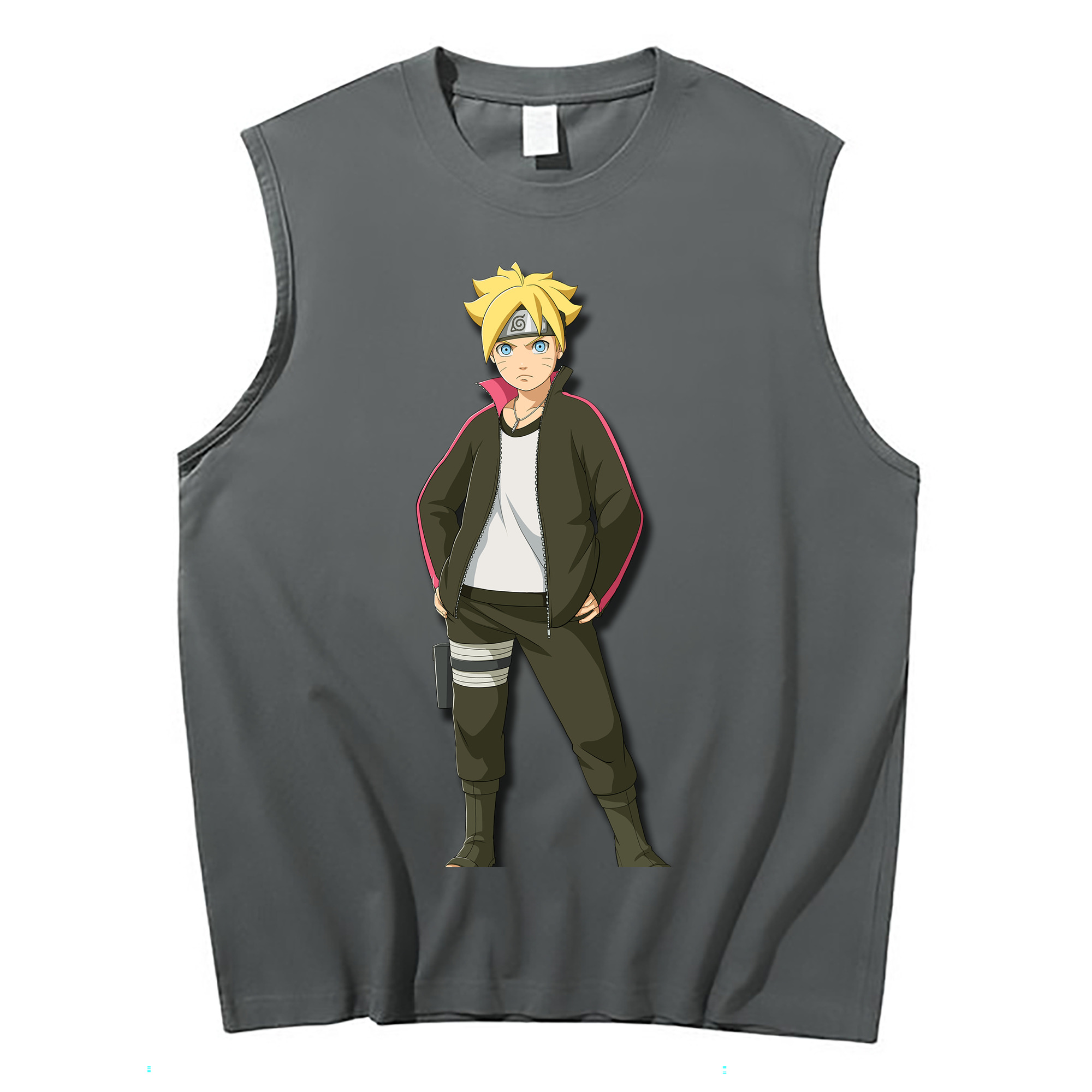 （画像用） NARUTO -ナルト- うずまき ボルト Uzumaki Boruto コットン100％タンクトップ（フロントプリント）